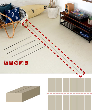 2枚敷き1梱包のウッドカーペット