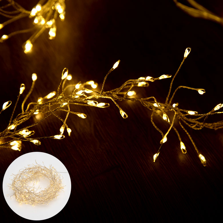 LEDライト クリスマス 電飾 LED ガーランド [92106]【 イルミネーション クリスマスツリー 装飾 ワイヤー 2.5m USB式 調光可  】 生活雑貨のELEMENTS