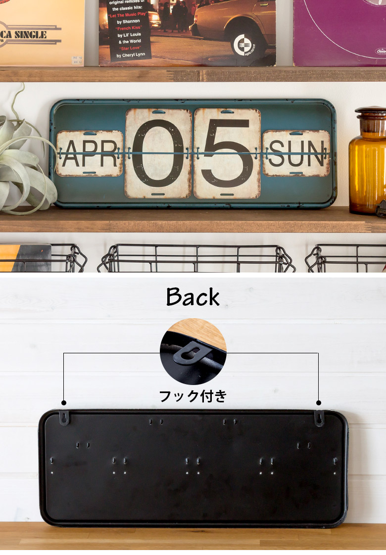 ヴィンテージ風 日めくり カレンダー 2色展開(65250-BL 65250-WH