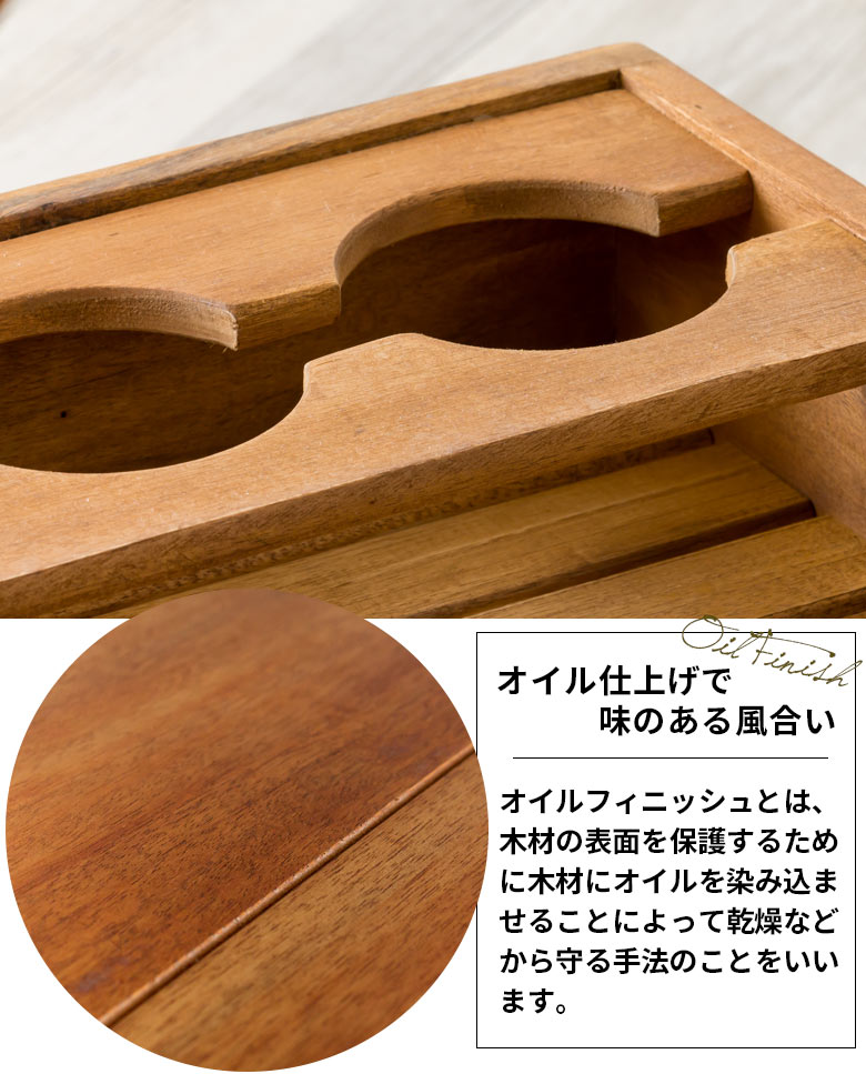 アカシア天然木 キッチンワゴン 組み立て式 (91034) 【生活雑貨の