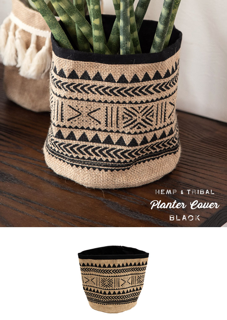 メール便OK】 ジュートバスケット ネイティブ柄 丸型 底径16cm 麻布製