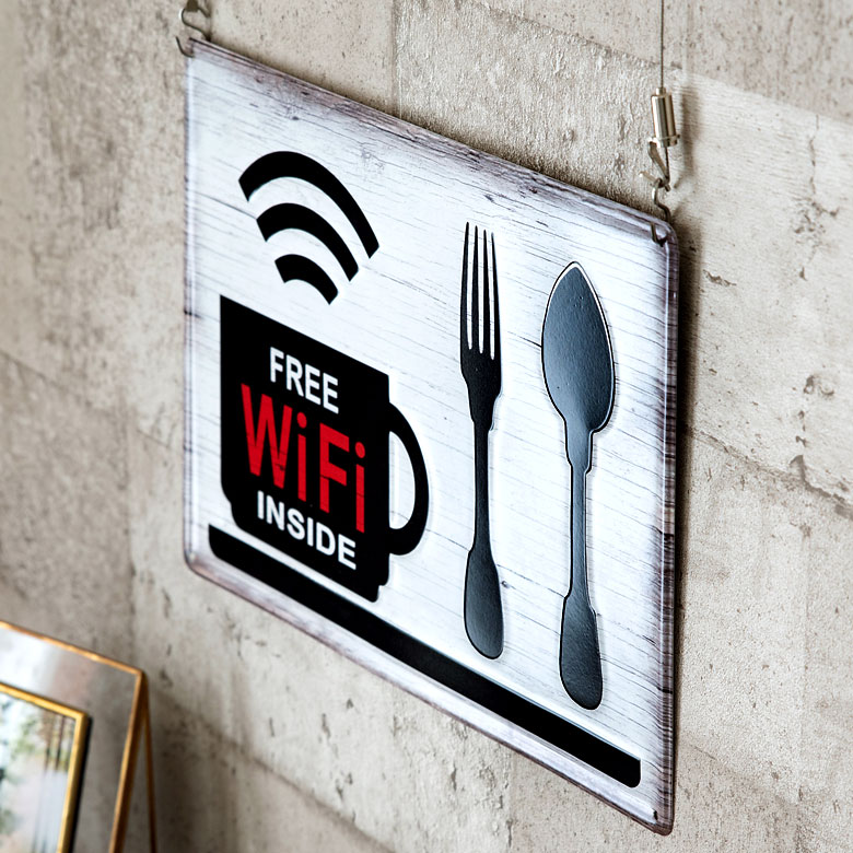 Wi-fiデザインのサインボード