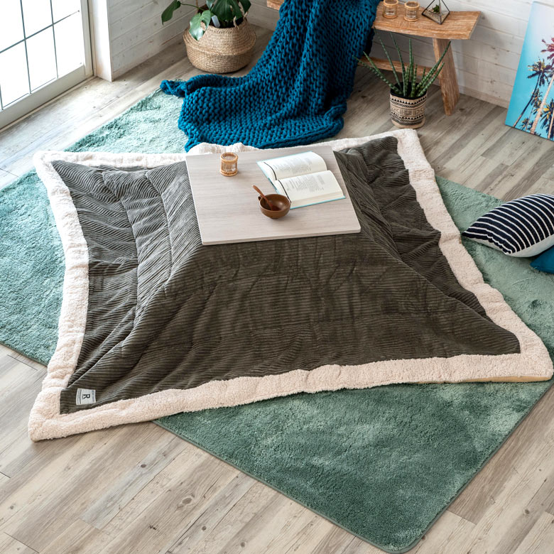 おしゃれ ふかふか かわいい 暖かい 撥水加工 正方形 こたつ布団 グレー こたつ布団 長方形 洗える リバーシブル 炬燵布団 もこもこ ふわふわ