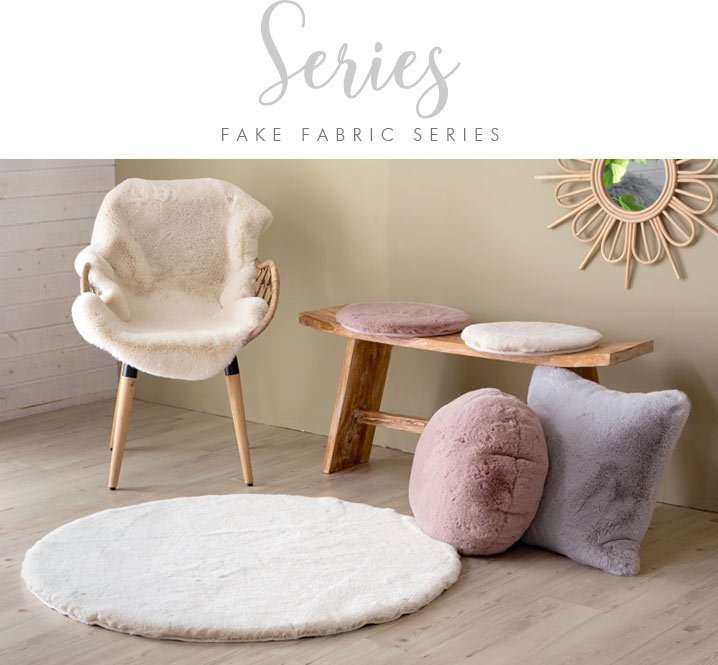 羊毛皮ファークッションカバーラグマット椅子カバー等アイボリーカラー 2枚セット フェイクラビットファーシリーズ｜ラグマット クッションカバー