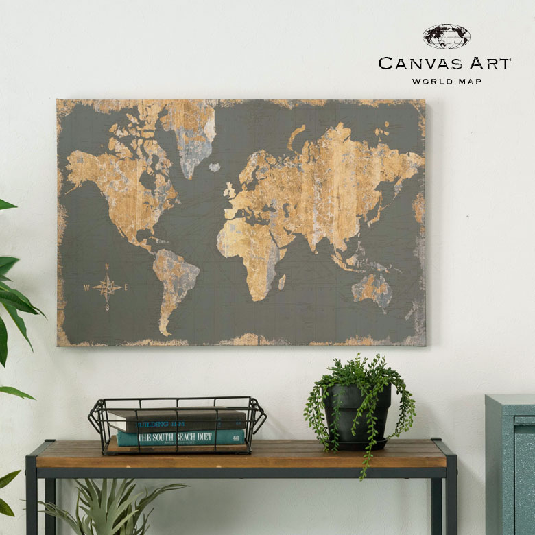 ワールドマップ。世界地図。壁掛けキャンバスアート。