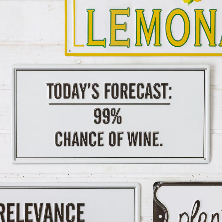 TODAY'S FORECAST 99% CHANCE OF WINE