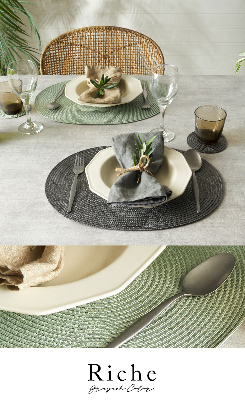 オーバル型プレースマット。ランチョンマット