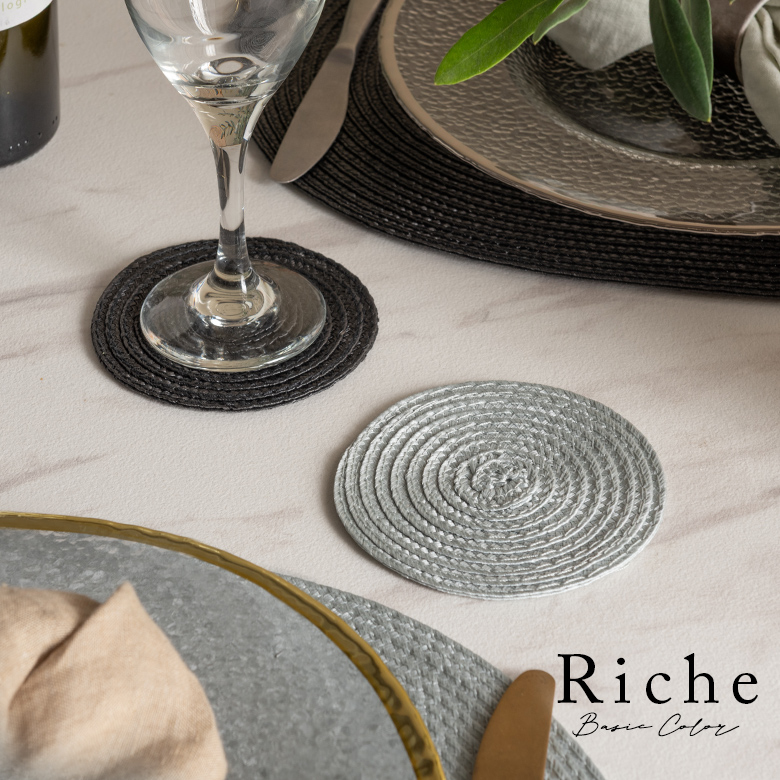 ベーシックカラー。ラウンド。コースター