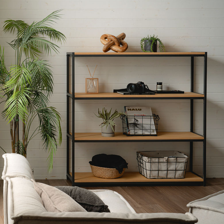 収納力があり、見せる収納にも映える棚