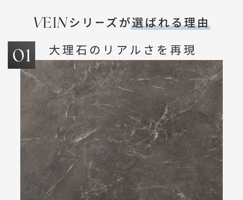 VEINシリーズが選ばれる理由。大理石のリアルさを再現