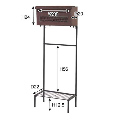 スタンドポスト 郵便ポスト 棚付き 幅47cm アンティーク風 ブラウン