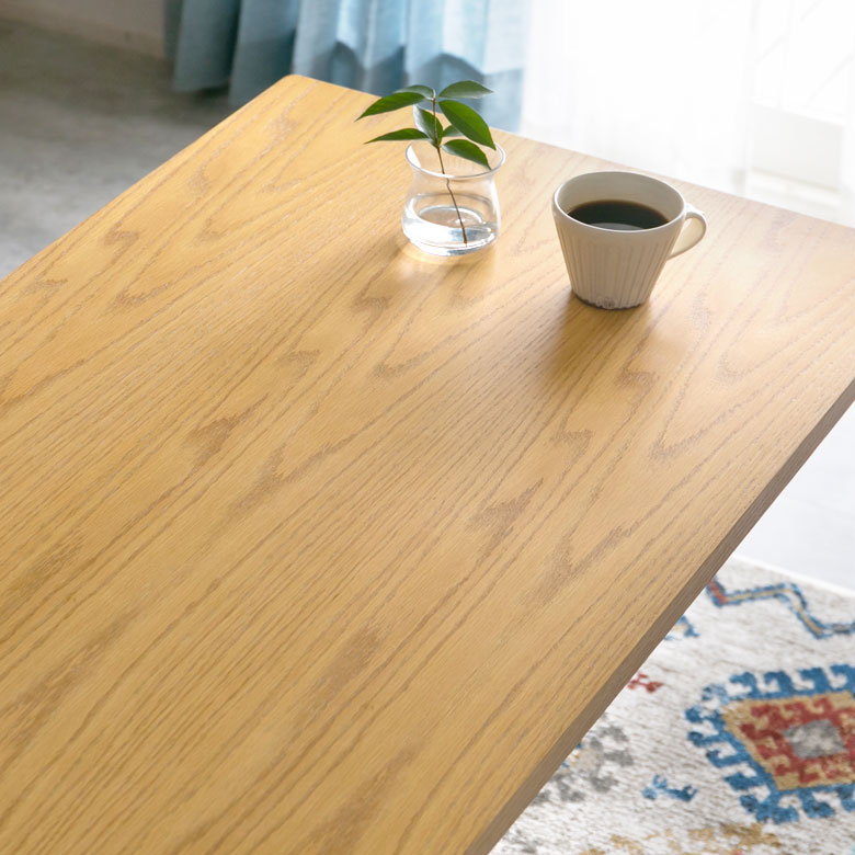 カフェ風テーブル 木製 スチール ナチュラル ブラウン 長方形 W 100