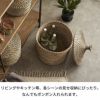 シーグラス製フタ付きラウンドかごバスケットLサイズバスケット収納おしゃれかご編み小物入れカゴ収納天然素材マリンビーチ西海岸ナチュラルELEMENTSエレメンツ[vn50575-l]