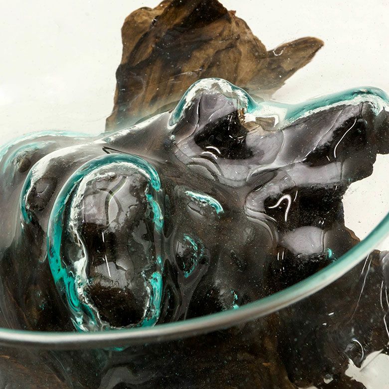 【新品、本物、当店在庫だから安心】 流木ガラス オブジェ 花瓶 アクアリウム Lサイズ ガラス細工 置物