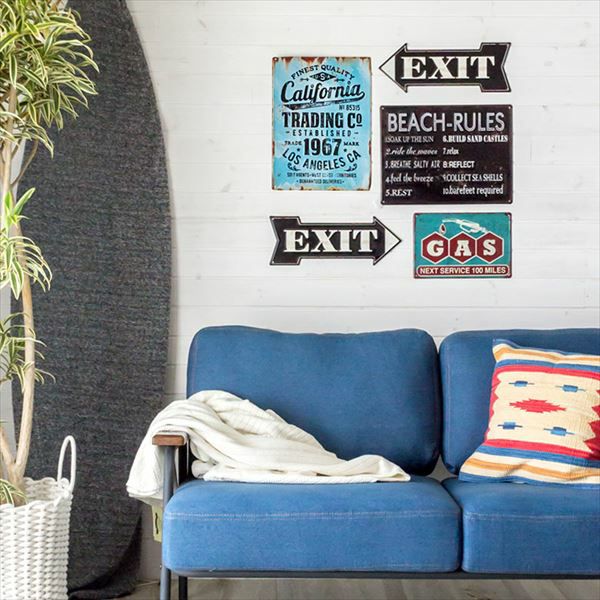 California】ヴィンテージ風 サインボード(65210)【生活雑貨のELEMENTS