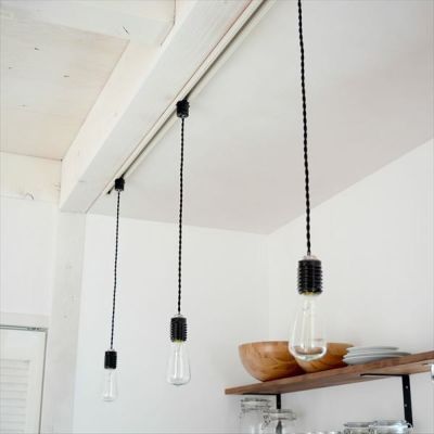 ソケット付ねじりコード ライティングプラグ 50cm(90110) ソケット E26 LED 裸電球 電球 ペンダントランプ ペンダントライト 1灯 おしゃれ レトロ アンティーク ソケット コード インテリア照明 インテリア 男前 西