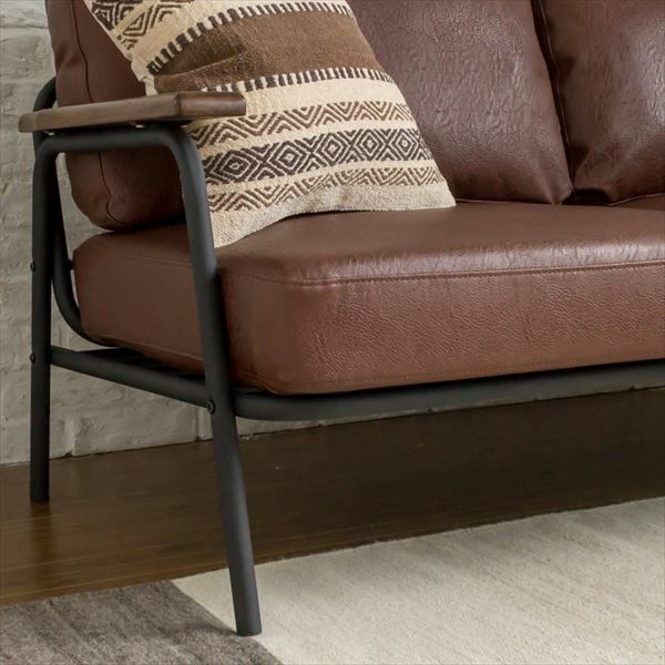 2人掛け フェイクレザー ソファー(91018)【生活雑貨のELEMENTS本店