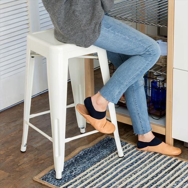 新品　スチールスツール　2つセット スタッキングOK】スチール製 メタリックハイスツール(91074)【生活雑貨