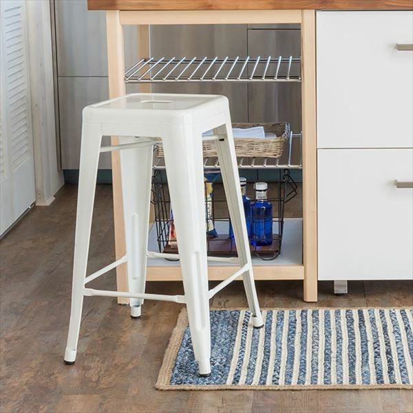 スタッキングOK】スチール製 メタリックハイスツール(91074)【生活雑貨