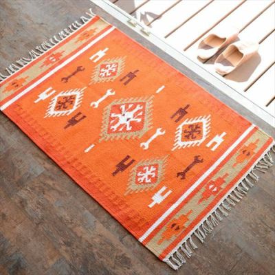 コットンキリム マット 60×90cm [Gタイプ] (31130)【生活雑貨のELEMENTS本店】