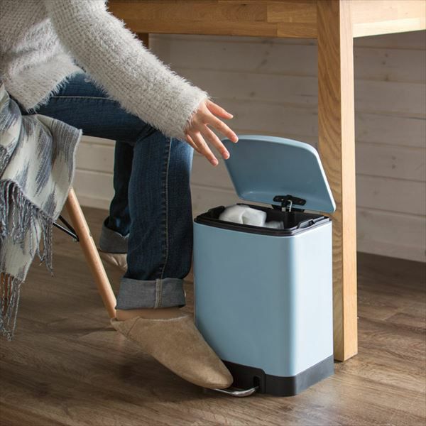 ペダルダストボックス6L ごみ箱 ゴミ箱[サックスブルー](66529)【生活