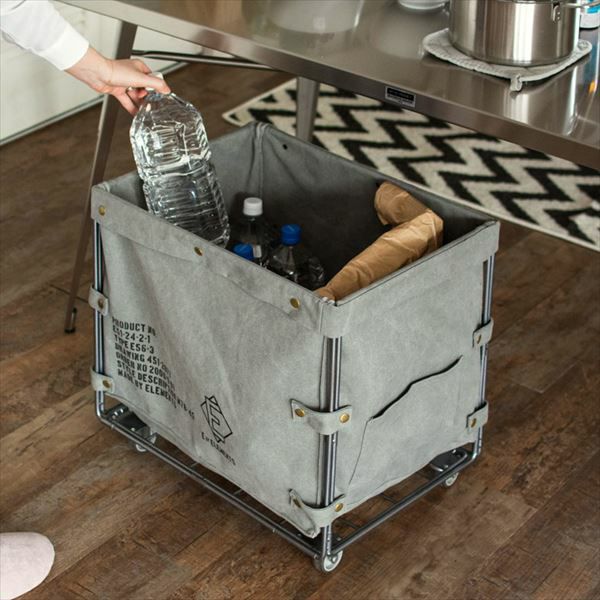ユーティリティバスケット[グレー](66462) キャスター付き ランドリー