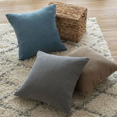 【メール便対応】 クッションカバー コーデュロイ 45×45cm 正方形 ポリエステル  [66570]【 クッション カバー コールテン コール天  シンプル ナチュラル おしゃれ  春 夏 秋 冬 BOHO 北欧 西海岸 ビーチハウス コ