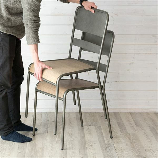 2脚セット】スタッキングチェア 木製 スツール set-91173 【生活雑貨の