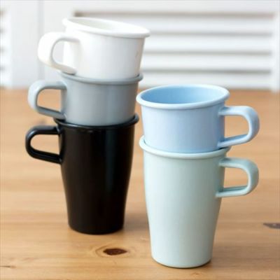 マグカップ ホーロー製 スタッキング 積み重ね マグ 日本製 プラットチャンプ 320ml 選べる5色  [98504-iv 98504-bk 98504-gy 98504-gr 98504-bl]【 カップ コップ スタッキングマグ スタックマグ 琺瑯 おしゃれ 北