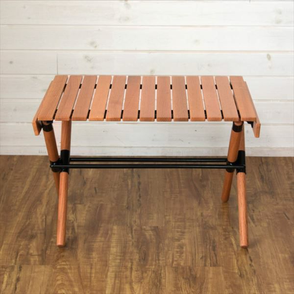 折りたたみ テーブル 木製 アウトドア 軽量 幅60cm 高さ40cm [98601 