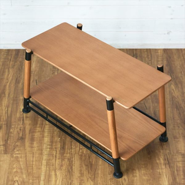 キャンプラック 木製 2段 幅70cm 奥行38cm 高さ41cm 軽量 [98603