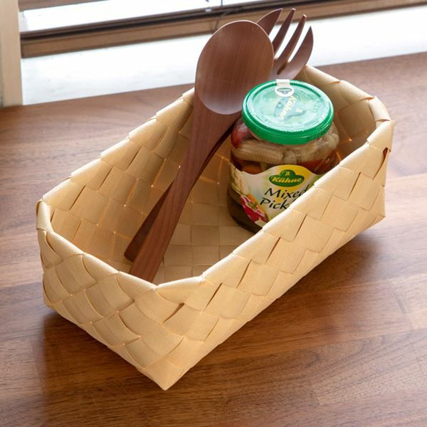 かご バスケット 収納 白樺風 28×15cm 浅型タイプ 収納 かご