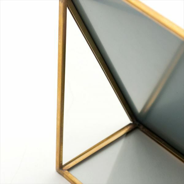 卓上ミラー スクエア型 Lサイズ 真鍮フレーム [66716]【 スタンド