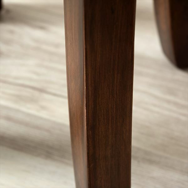 スツール 円形 ラウンド 木製 猫脚 レザー座面 高さ40cm ブラウン 茶 