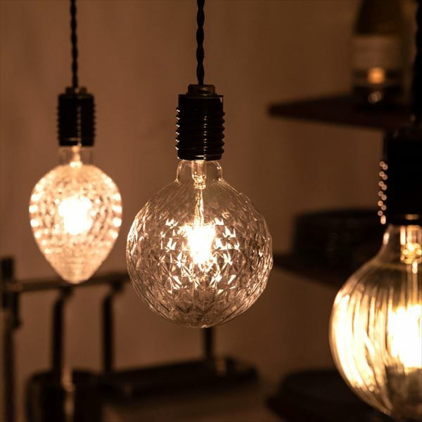 LED電球 レトロランプ エジソン型 ボール形 デザインガラス 大きめ