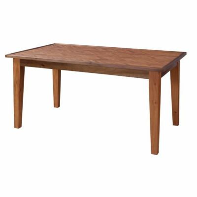 ダイニングテーブル 4人掛け 幅150cm 天然木 ヘリンボーン柄 組立品  [91259]【 テーブル 食卓 食卓テーブル 木製 西海岸 北欧 おしゃれ ヴィンテージ 】