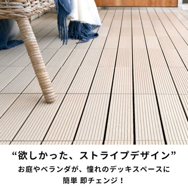 ジョイント式人工木ウッドデッキパネル アイボリー20枚 DIYで簡単に