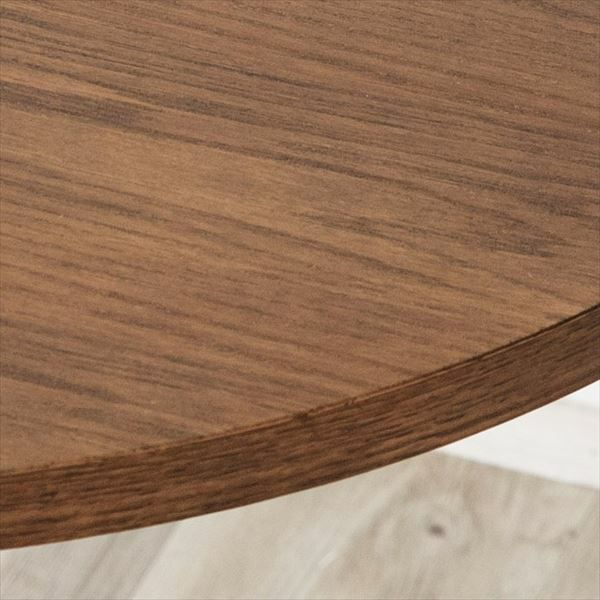 カフェ風テーブル 木製 スチール ブラウン ラウンド 直径80cm [91359