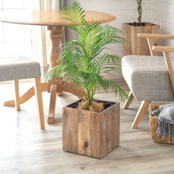 【　大きめの観葉植物に　】おしゃれ　木製　トール　プランター　ボックス　高さ110㎝　植木鉢 ウッド　スクエア型 インナーポット付き 大きめの観葉植物に 】おしゃれ 木製 トール プランター ボックス 高さ