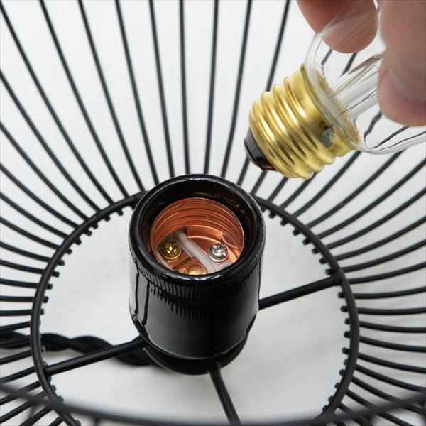 ワイヤー ランプシェード led E26 レトロ スフィアー ブラック [66901