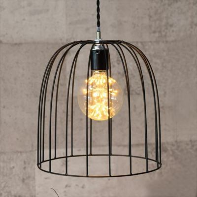 ワイヤー ランプシェード led E26 レトロ ツリガネ ブラック [66903] 【 ペンダントランプ 照明  モダン モノトーン 照明器具 おしゃれ お洒落 北欧 リビング ダイニング キッチン 1灯 カフェ風 店舗 吊り下げ 】