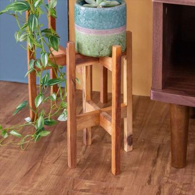 スタンド 植木鉢スタンド ウッドスタンド 高さ30cm 木製  [98919]【 スタンド 直径12cm ガーデン雑貨 ポットスタンド    】