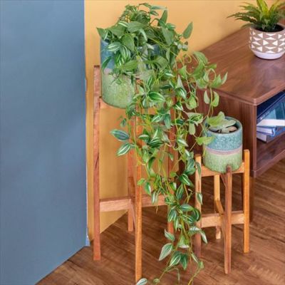 スタンド 植木鉢スタンド ウッドスタンド 高さ56cm 木製  [98920]【 スタンド 直径18cm ガーデン雑貨 ポットスタンド    】