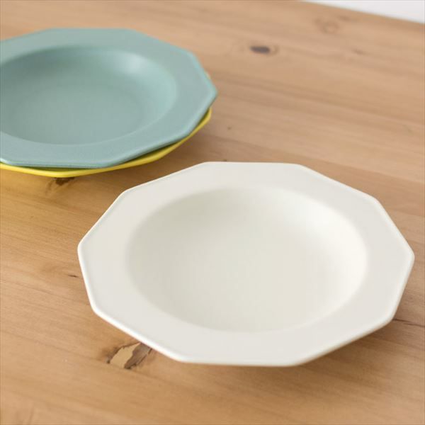 中皿 23.6cm 陶器製 10角皿 お皿 プレート [92082-wh 92082-ye 92082