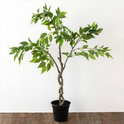 ファイカス ベンジャミン フェイクグリーン 高さ90cm 造花 観葉植物  [94137]【 フェイク アーティフィシャルプランツ グリーン ボタニカル インテリア フィカス ゴムの木 】