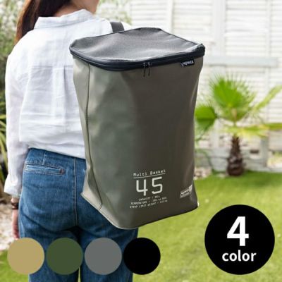 バスケット ランドリーバッグ 35L ワンショルダー リュック 耐水 防水 EVA ランドリーバスケット 収納 収納ボックス 洗濯かご 着替え アウトドア キャンプ レジャー 新聞入れ おしゃれ メッシュ蓋 スタッキング ガー