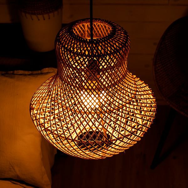 ペンダントライト リゾート 照明 ライト ランプシェード ラタン製