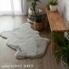 ラグラグマット約70×100cmフェイクファー[70017]【フェイクラビットファー洗える滑り止めカーペットじゅうたんあったか無地シンプル起毛シャギー秋冬リビング寝室フェイクムートンボアファーミッドセンチュリーシャビーシック北欧】
