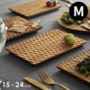 プレート木製チークウッド約Ｗ15×Ｄ24×Ｈ1.5お皿TEAKWOODカフェトレイトレー食器皿名栗加工天然木チーク材木ウッドランチプレートカフェプレートおしゃれ可愛いかわいい北欧カフェ風カフェ雑貨男前インテリア西海岸[13873]