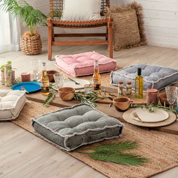 クッキークッション ビスケットクッション フリンジ 無地 シンプル